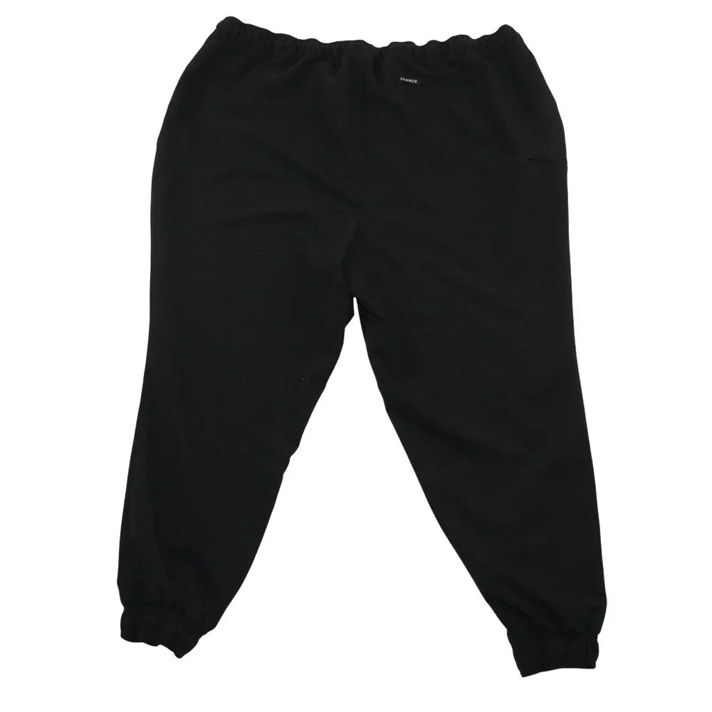 Jaanu Womens 3XL 5 Pocket Jogger Scrub Pants Black Elastic Drawstring Medical - Picture 2 of 15